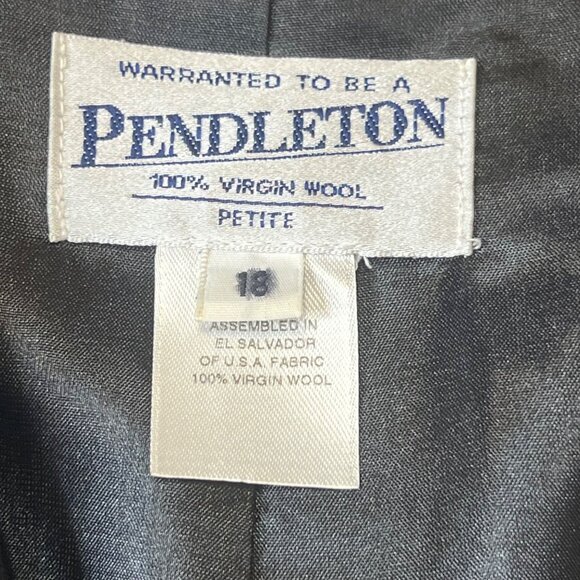 Pendleton Petite Women's Black Blazer Jacket Size 18 Virgin Wool Professional - Picture 14 of 16
